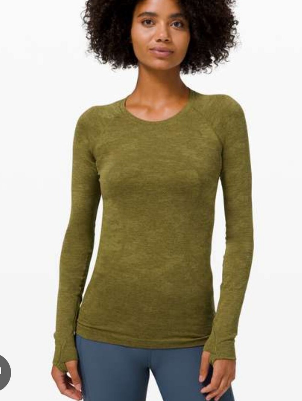 Lululemon Swiftly Tech 2.0 Longsleeve Olive Green Women's Top Size 6 Active